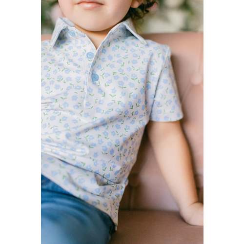 Blue Floral Boys' Golf Polo I Poppy Kids Co
