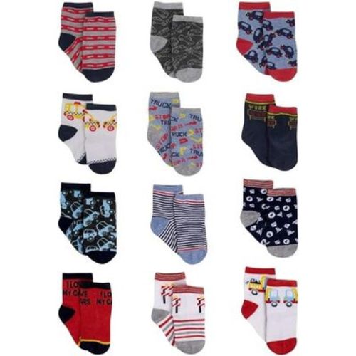 Rising Star Baby Girl 12 pair Cars Socks: Socks for Infant Girls (6-12M)