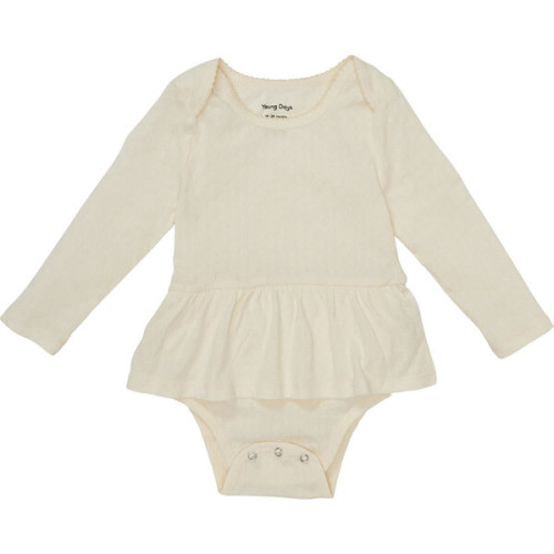 Claysburg Onesie With Ruffled Skirt, Tofu - Young Days | Maisonette
