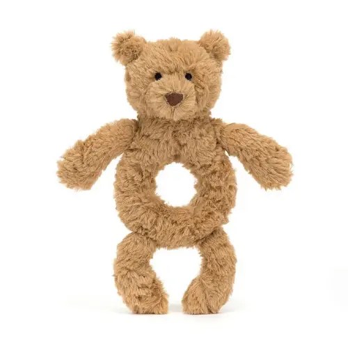 Bartholomew Bear Ring Rattle by Jellycat – Pacifier Kids Boutique