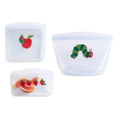 Stasher X The World Of Eric Carle Premium Silicone Reusable Food Storage Starter Kit - 3pk(limited Edition)