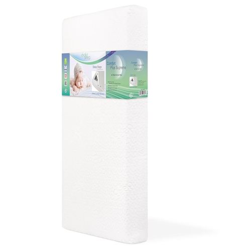 Evolur Comfort Balance Plus Supreme 260 Coil Inner Spring Crib & Toddler Mattress, Waterproof, Green Guard Gold Certified, Removable Cover, White, Crib