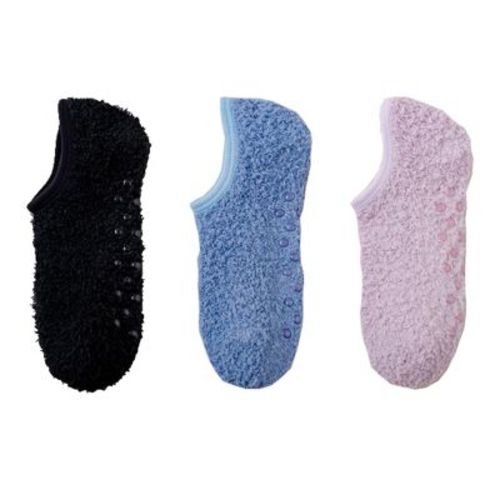 Anna-Kaci Women's 3-Pack Fuzzy Grip Socks Low Cut Non-Slip Soft Lounge Slipper Socks - Multicolored-3