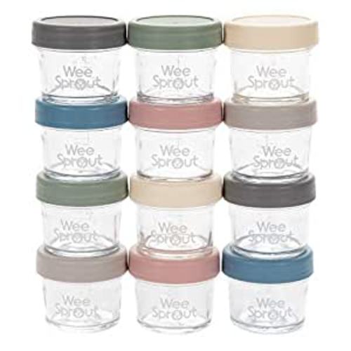 Amazon.com: WeeSprout Glass Baby Food Storage Jars - 12 Set, 4 oz Baby Food Jars with Lids, Freezer Storage, Reusable Small Glass Baby Food Containers, Microwave & Dishwasher Friendly, for Infants & Babies : Baby