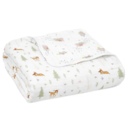 essentials cotton muslin blanket bambi forest