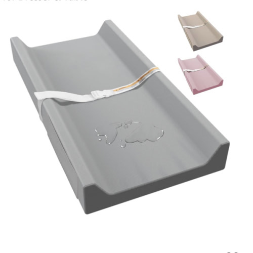 Vegan Leather Baby Changing Pad, Waterproof & Wipeable Soft Diaper Changing Mat 32" x 16.6" Comfortable Infant Changing Station for Dresser & Table