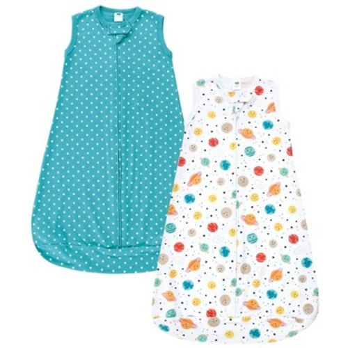 Hudson Baby Cotton Sleeveless Wearable Sleeping Bag, Sack, Blanket, Happy Planets, 3-9 Months