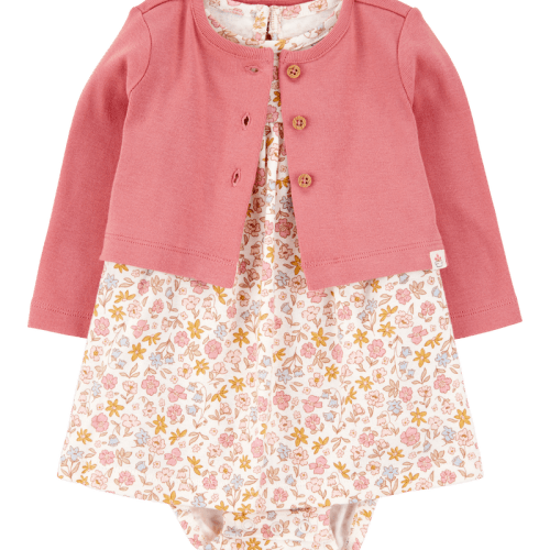 Multi Baby 2-Piece Bodysuit Dress & Cardigan Set | Carter’s Oshkosh Canada