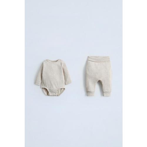 PLAIN BODYSUIT AND LEGGINGS PACK - Sand / Marl | ZARA United States