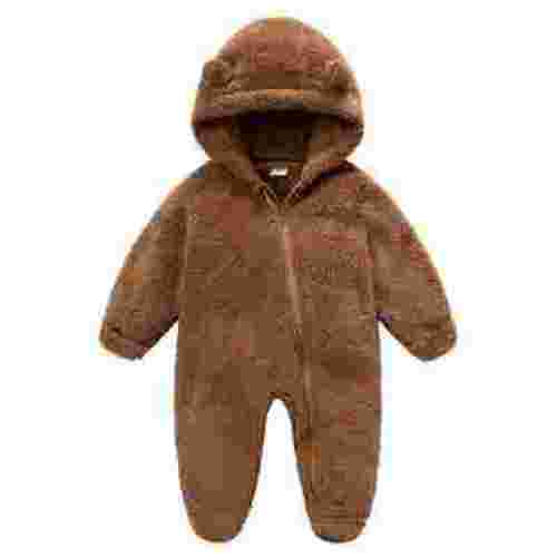 ZyeKqe Winter Baby Clothes Warm Fleece Thick Onesie Ear Hooded Jumpsuits Newborn Boys Girls Romper Kids Coats Jackets