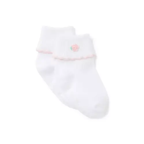 Baby White Baby Rosette Sock by Janie and Jack