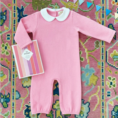 Poppy Dell Playsuit - Hamptons Hot Pink with Worth Avenue White Size 0-3 months