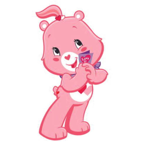 Love A Lot Care Bear Cartoons Customized Wall Decal - Custom Vinyl Wall Art - Personalized Name - Baby Girls Boys Kids Bedroom Wall Decal Room Decor Wall Stickers Decoration Size (30x15 inch)