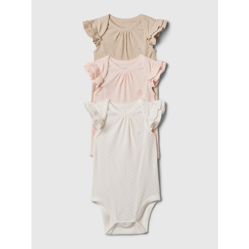 Baby First Favorites TinyRib Bodysuit (3-Pack) in barely pink