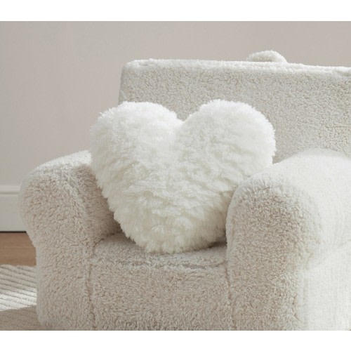 Cloud Faux Fur Heart Pillow
