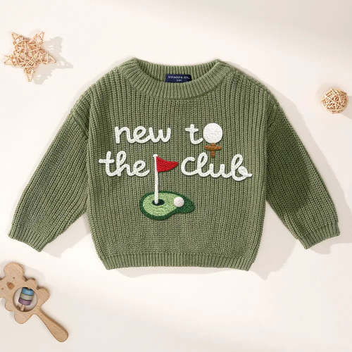 Hand-Embroidered New to the Club Golf Sweater