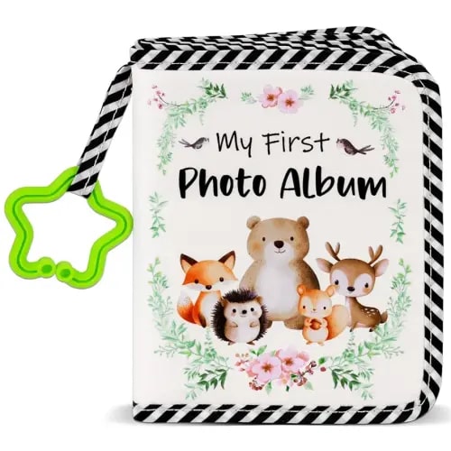 Baby's My First Family Album Soft Photo Cloth Book Woodland Animal My First Book of Photos Baby Memory Album Gift Holds 4x6 Pictures for Babies Newborn Toddler & Kids Baby Shower