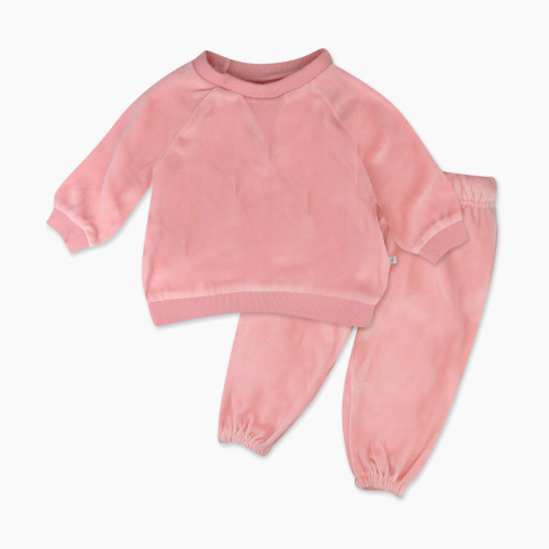 Honest Baby Clothing Velour Sweatsuit - Pink, 0-3 M
