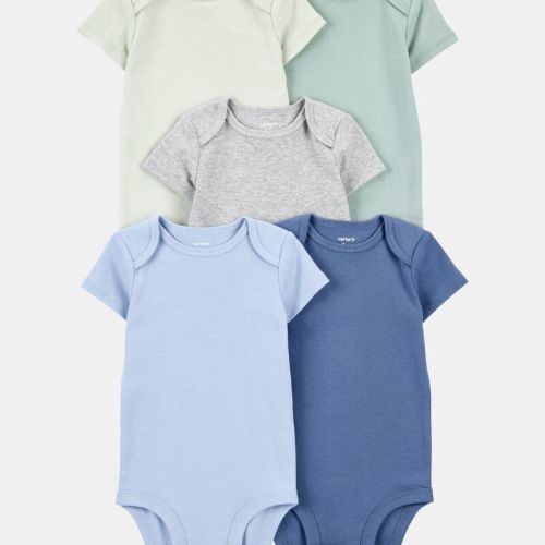 Baby Boy 5-Pack Solid Short-Sleeve Cotton Bodysuits | Carter’s Oshkosh Canada