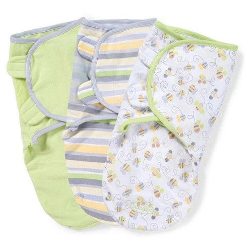 SwaddleMe Original Swaddle – Size Small/Medium, 0-3 Months, 3-Pack (Busy Bees)