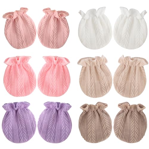 BQUBO Newborn Infant Toddler Mittens No Scratch Cotton Elastic Wrist Gloves Hypoallergenic for 0-6 Months Baby Boys Girls