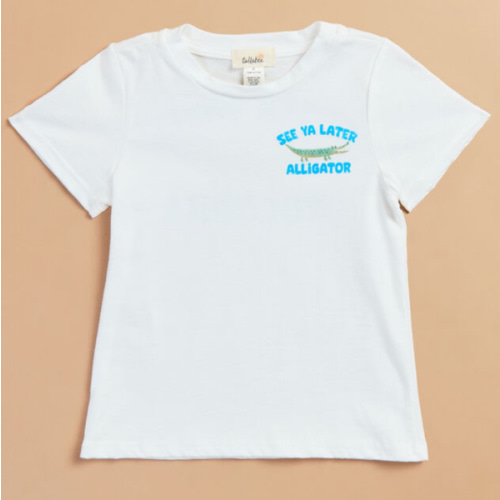 Later Alligator Graphic Tee in Ivory | Tullabee