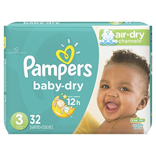 Diapers Size 3, 32 Count - Pampers Baby Dry Disposable Baby Diapers, Jumbo Pack
