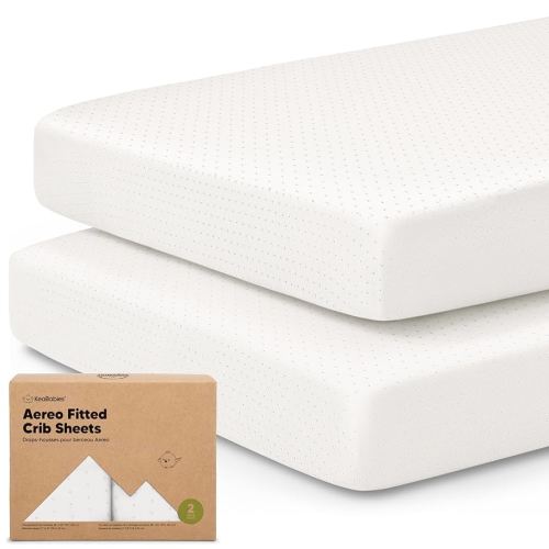 KeaBabies 2-Pack Fitted Crib Sheets for Boys, Girls, Baby - Soft Bamboo Viscose Cotton, 52x28 Standard Crib Mattress Sheets, Toddler Bed Mattress Cover, Gender Neutral, Breathable,Durable (Soft White)