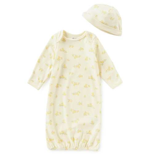 Little Me Baby Little Ducks Long-Sleeve Gown & Hat Set