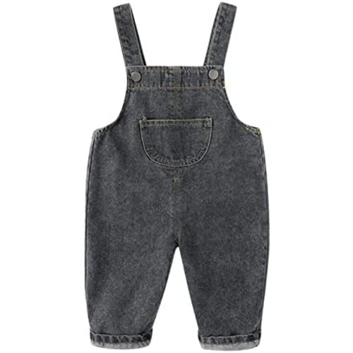Baby Boy Girl Suspender Overalls Infant Toddler Straps Denim Pants Outfits Jeans Romper Jumpsuit with Pockets