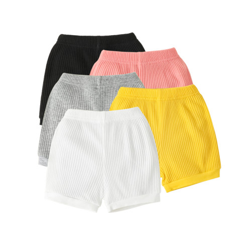 U·nikaka 5-Pack Baby Girl Shorts Cotton Flare Toddler Shorts Solid Color Newborn Pants