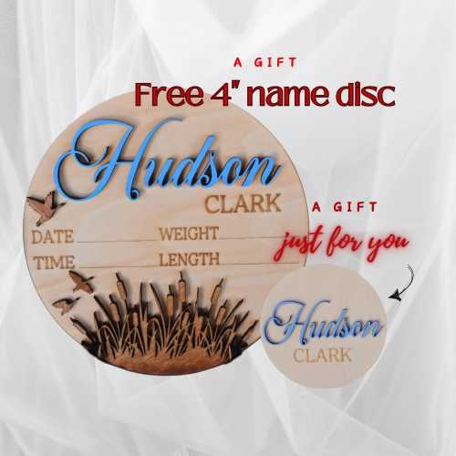 Baby Boy Announcement Door Hanger, Duck Hunting Baby Hanger, Ducks Hanger, Mallard Duck Door Hanger