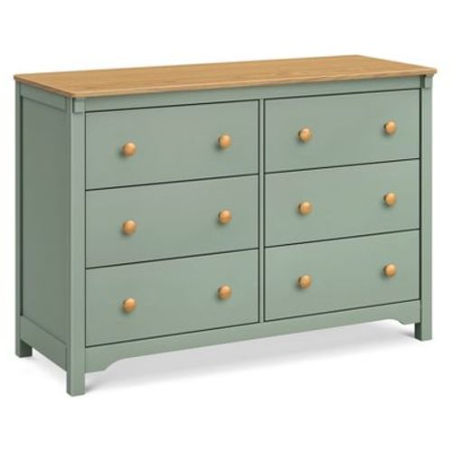 daVinci Shea 6-Drawer Dresser - Light Sage and Honey