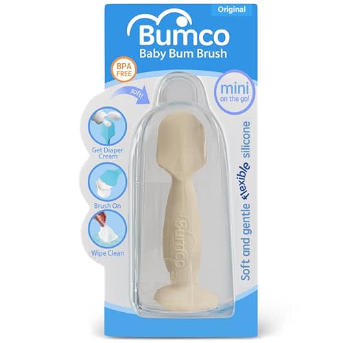 Bumco Diaper Cream Spatula (Mini) - BPA-free Butt Paste Diaper Cream Applicator, Soft & Flexible Diaper Rash Cream Applicator, Butt Spatula Baby, Mom-Invented Diaper Bag Essentials (Beige)
