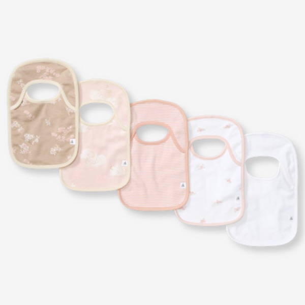 Burt’s Bees Baby Unisex Baby Bibs, Lap-Shoulder Drool Cloths, 100% Organic Cotton with Absorbent Terry Towel Backing Bibs