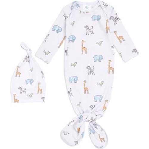 Comfort Knit Gown & Hat Set, 0-3M
