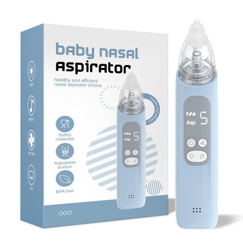 Baby Nasal Aspirator, Bivni Electric Nose Booger Snot Sucker Automatic Nose Cleaner with 3 Silicone Tips, 5 Levels Suction, Music & Colorful Light for Infants Newborn