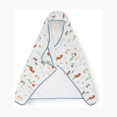 Little Unicorn Cotton Muslin & Terry Toddler Hooded Towel - Farmyard