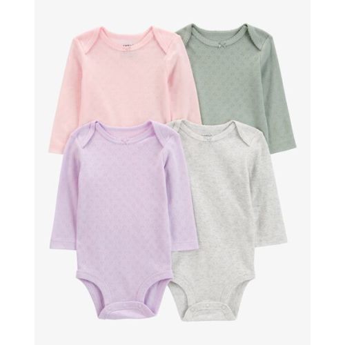 Baby 4-Piece Long-Sleeve Pointelle Bodysuits - Carter's | Carter's
