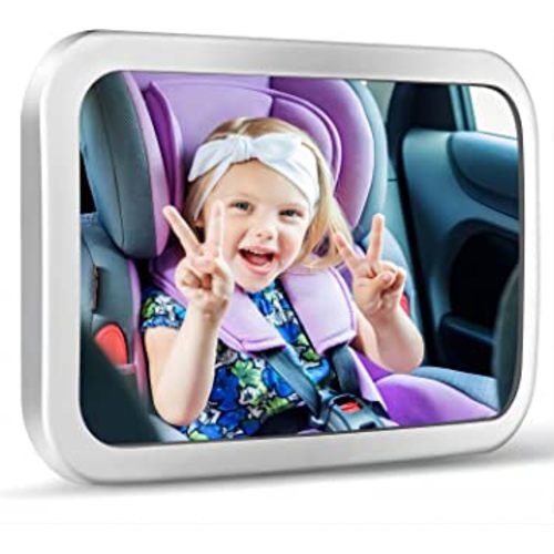 Shynerk Baby Car Mirror, Safety Car Seat Mirror for Rear Facing Newborn Essentials with Wide Crystal Clear View