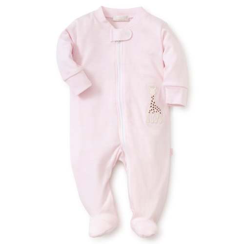 Sophie la girafe Pink Stripe Zip Front Footie