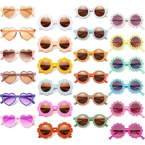 Kanayu Kids Round Flower Sunglasses Toddler Cute Round Polarized Baby Sunglasses Outdoor UV Protection