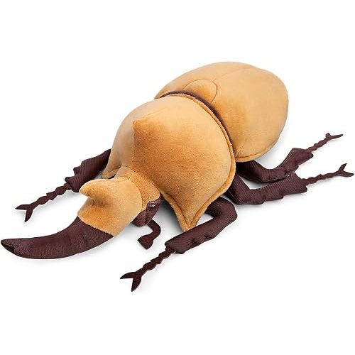 ZHONGXIN MADE Realistic Gold Atlas Beetle Plush Toy - 10" Atlas Insect Stuffed Animal, Soft Crustacean Animal Model, Unique Beetle Toy Model Doll Gift for Kids
