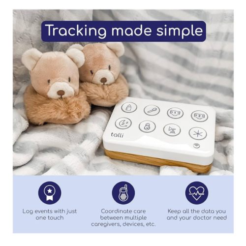 Talli Daily One-Touch Baby Tracker - Baby Monitor to Log Feedings, Diapers, Sleep & More - Electronic Journal Links to Mobile App for Real-Time Baby Monitoring & Tracking - Alexa Compatible