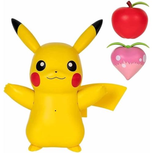 Pokémon Train and Play Deluxe Pikachu - 4.5-Inch Pikachu Figure with Lights, Sounds, and Moving Limbs Plus Interactive Accessories