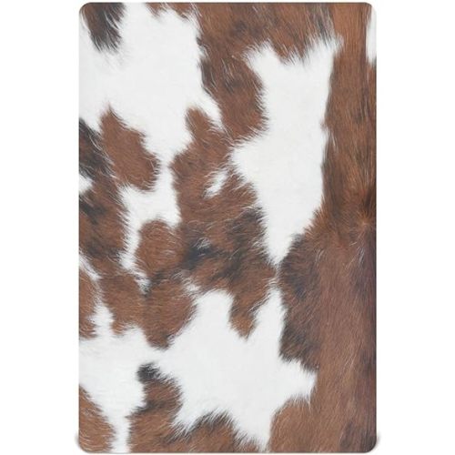 White Brown Print Cow Crib Sheets for Boys and Girls, Fitted Baby Crib Sheets Soft and Breathable Mini Crib Sheets 39 X 27 X Inches