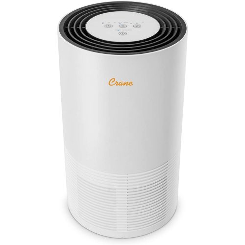 Crane Air Purifier with True HEPA Filter, Germicidal UV Light, 300 Sq Feet Coverage, Timer Function, Sleep Mode, Washable Particle Filter, EE-5068 - 300 SQ. FT