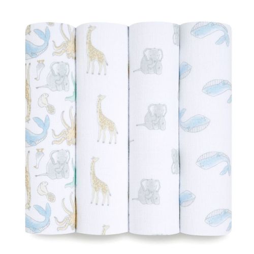 Aden + Anais Essentials Muslin Swaddle Blankets - Elephant Circus - 4pk