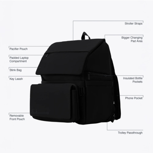BÉIS 'The Ultimate Diaper Backpack' in Black - Best Backpack Diaper Bag in Black