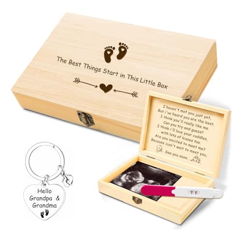 Pregnancy Announcement for Grandparent Husband, Pregnancy Test Keepsake Box, Baby Announcement Reveal Gifts Ideas for Husband Grandparents Dad Aunt